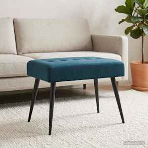 Lavice s knoflíkovým prošíváním Modrá 60 x 40 x 45 cm Samet - obrázek 3