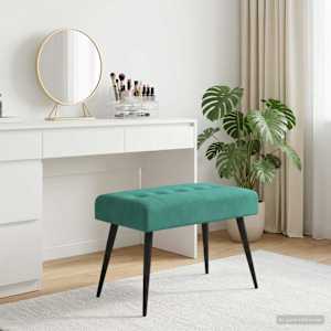 Lavice s knoflíkovým prošíváním Tyrkysová 60 x 40 x 45 cm Samet - obrázek 1