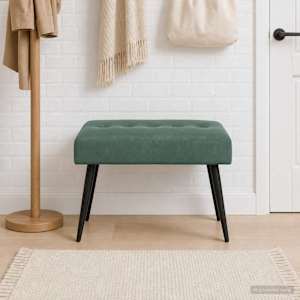 Lavice s knoflíkovým prošíváním Mořská zelená 60 x 40 x 45 cm - obrázek 1