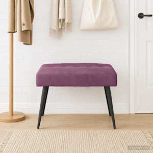 Lavice s knoflíkovým prošíváním Fialová 60 x 40 x 45 cm Samet - obrázek 1