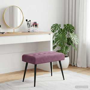 Lavice s knoflíkovým prošíváním Fialová 60 x 40 x 45 cm Samet - obrázek 3