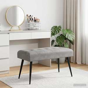 Lavice s knoflíkovým prošíváním Světle šedá 80 x 40 x 46 cm - obrázek 1
