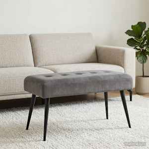 Lavice s knoflíkovým prošíváním Tmavě šedá 80 x 40 x 46 cm - obrázek 1