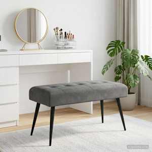 Lavice s knoflíkovým prošíváním Tmavě šedá 80 x 40 x 46 cm - obrázek 4