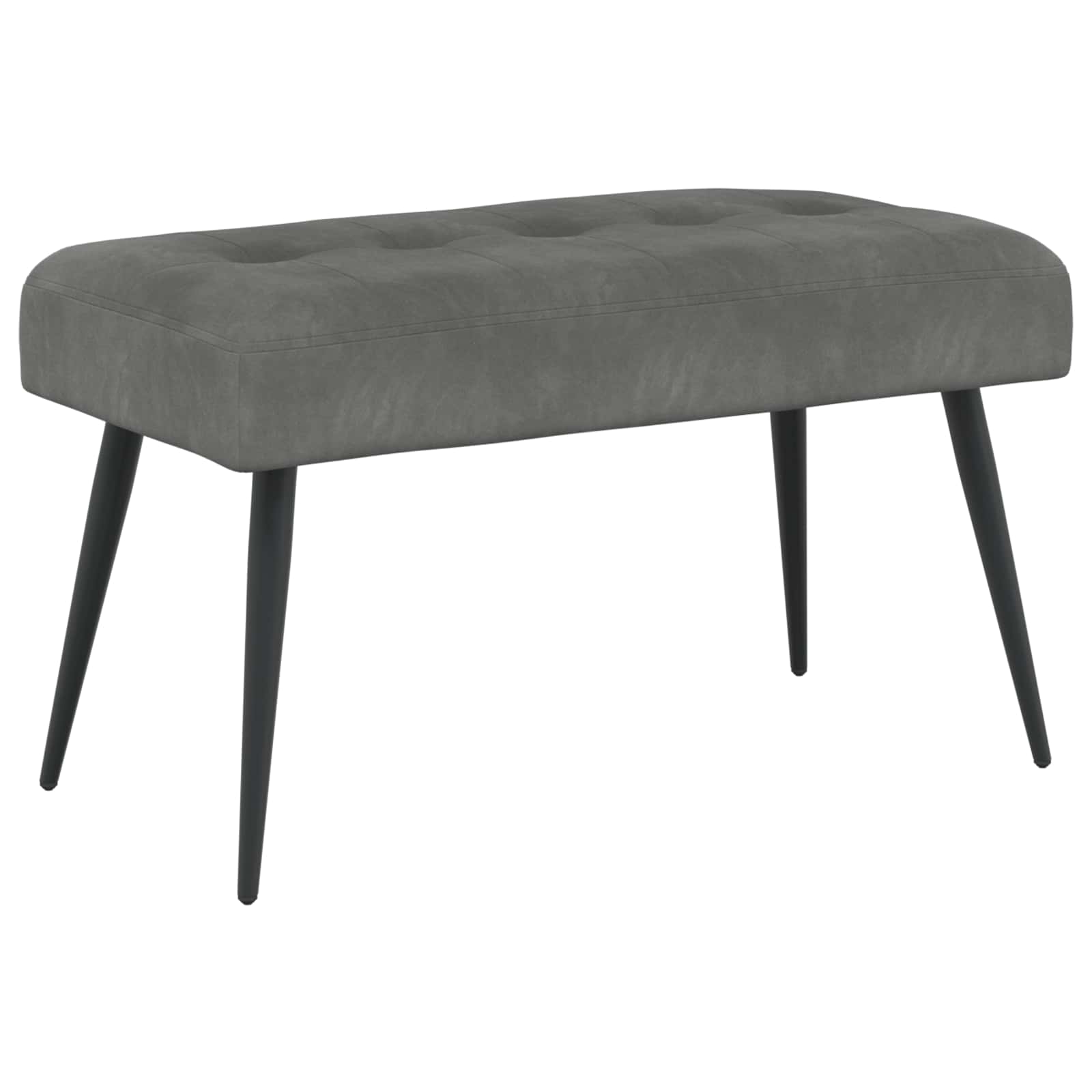 vidaXL Bancă cu butoane capitonate Gri închis 80 x 40 x 46 cm Catifea