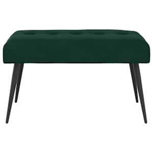 Lavice s knoflíkovým prošíváním Tmavě zelená 80 x 40 x 46 cm - obrázek 5