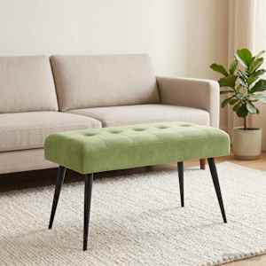 Lavice s knoflíkovým prošíváním Světlá zelená 80 x 40 x 46 cm - obrázek 4
