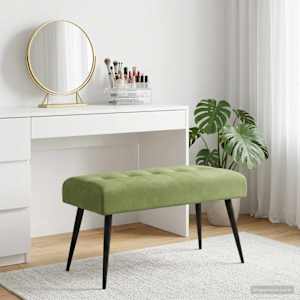 Lavice s knoflíkovým prošíváním Světlá zelená 80 x 40 x 46 cm - obrázek 3