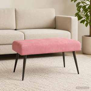 Lavice s knoflíkovým prošíváním Růžová 80 x 40 x 46 cm Samet - obrázek 3