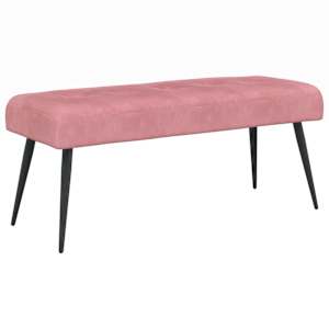 Lavice s knoflíkovým prošíváním Růžová 80 x 40 x 46 cm Samet - obrázek 2