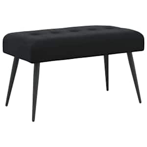 Lavice s knoflíkovým prošíváním Černá 80 x 40 x 46 cm Samet - obrázek 2