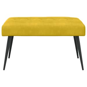 Lavice s knoflíkovým prošíváním Žlutá 80 x 40 x 46 cm Samet - obrázek 5