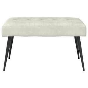 Lavice s knoflíkovým prošíváním Krémová 80 x 40 x 46 cm Samet - obrázek 5