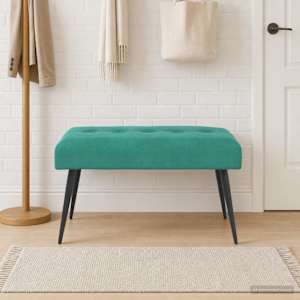 Lavice s knoflíkovým prošíváním Tyrkysová 80 x 40 x 46 cm Samet - obrázek 1