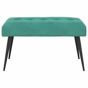 Lavice s knoflíkovým prošíváním Tyrkysová 80 x 40 x 46 cm Samet - obrázek 5