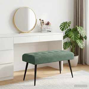 Lavice s knoflíkovým prošíváním Mořská zelená 80 x 40 x 46 cm - obrázek 3