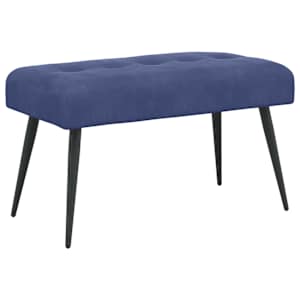 Lavice s knoflíkovým prošíváním Policová modrá 80 x 40 x 46 cm - obrázek 2