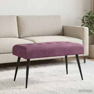Lavice s knoflíkovým prošíváním Fialová 80 x 40 x 46 cm Samet - obrázek 3