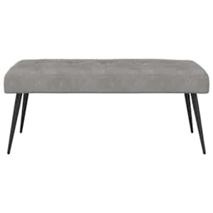 Lavice s knoflíkovým prošíváním Světle šedá 110 x 40 x 46 cm - obrázek 5