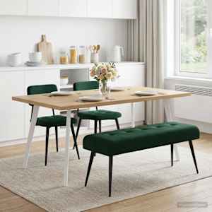 Lavice s knoflíkovým prošíváním Tmavě zelená 110 x 40 x 46 cm - obrázek 3