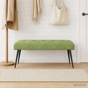 Lavice s knoflíkovým prošíváním Světlá zelená 110 x 40 x 46 cm - obrázek 4