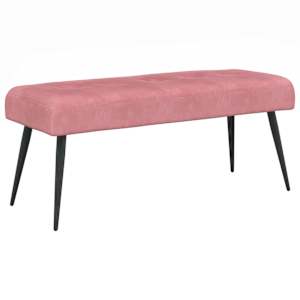 Lavice s knoflíkovým prošíváním Růžová 110 x 40 x 46 cm Samet - obrázek 2