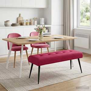 Lavice s knoflíkovým prošíváním Víno Červené 110 x 40 x 46 cm - obrázek 4
