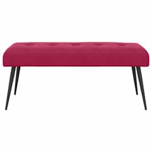 Lavice s knoflíkovým prošíváním Víno Červené 110 x 40 x 46 cm - obrázek 5