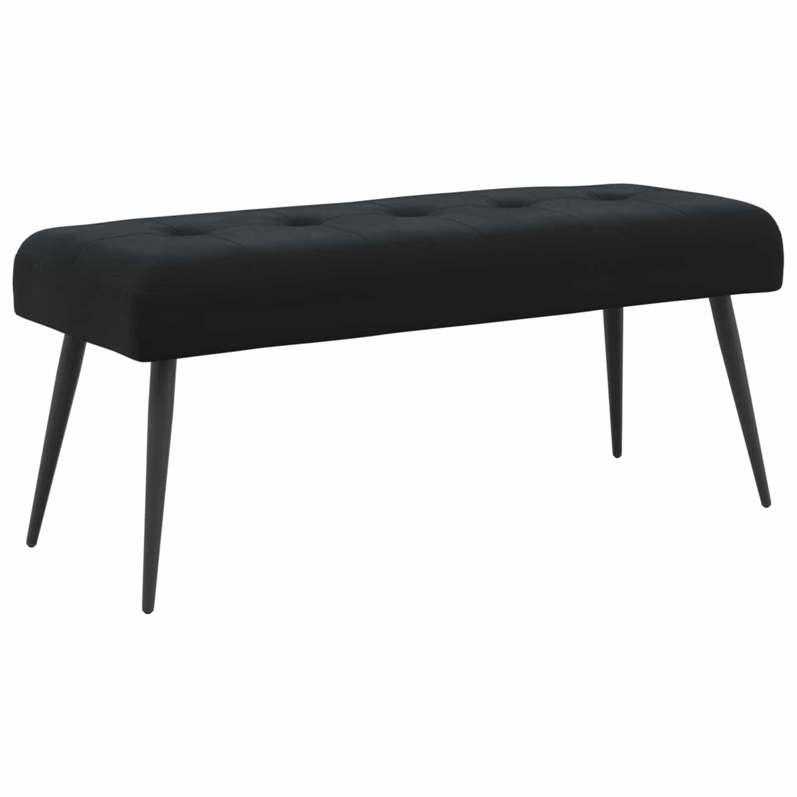 vidaXL Bancă cu butoane capitonate Negru 110 x 40 x 46 cm Catifea