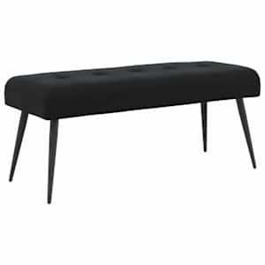 Lavice s knoflíkovým prošíváním Černá 110 x 40 x 46 cm Samet - obrázek 2