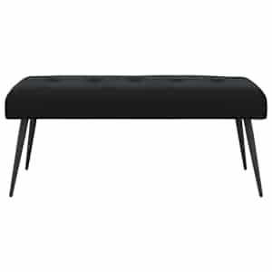 Lavice s knoflíkovým prošíváním Černá 110 x 40 x 46 cm Samet - obrázek 5