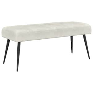 Lavice s knoflíkovým prošíváním Krémová 110 x 40 x 46 cm Samet - obrázek 2