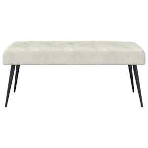 Lavice s knoflíkovým prošíváním Krémová 110 x 40 x 46 cm Samet - obrázek 5