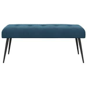 Lavice s knoflíkovým prošíváním Modrá 110 x 40 x 46 cm Samet - obrázek 5
