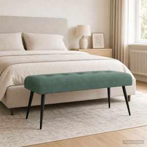 Lavice s knoflíkovým prošíváním Mořská zelená 110 x 40 x 46 cm - obrázek 4