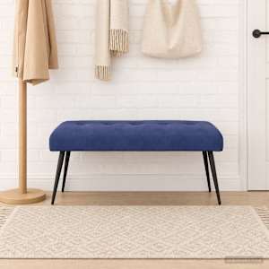 Lavice s knoflíkovým prošíváním Policová modrá 110 x 40 x 46 cm - obrázek 3