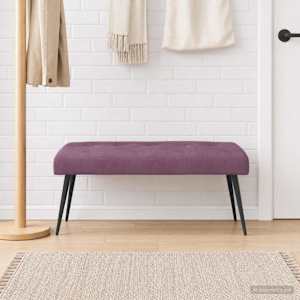 Lavice s knoflíkovým prošíváním Fialová 110 x 40 x 46 cm Samet - obrázek 4