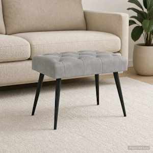 Lavice s knoflíkovým prošíváním Světle šedá 60 x 40 x 45 cm - obrázek 1