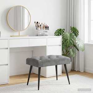 Lavice s knoflíkovým prošíváním Tmavě šedá 60 x 40 x 45 cm - obrázek 4