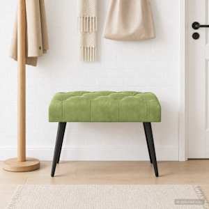 Lavice s knoflíkovým prošíváním Světlá zelená 60 x 40 x 45 cm - obrázek 4