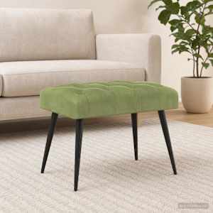 Lavice s knoflíkovým prošíváním Světlá zelená 60 x 40 x 45 cm - obrázek 1