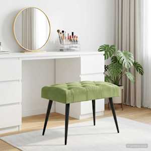 Lavice s knoflíkovým prošíváním Světlá zelená 60 x 40 x 45 cm - obrázek 3