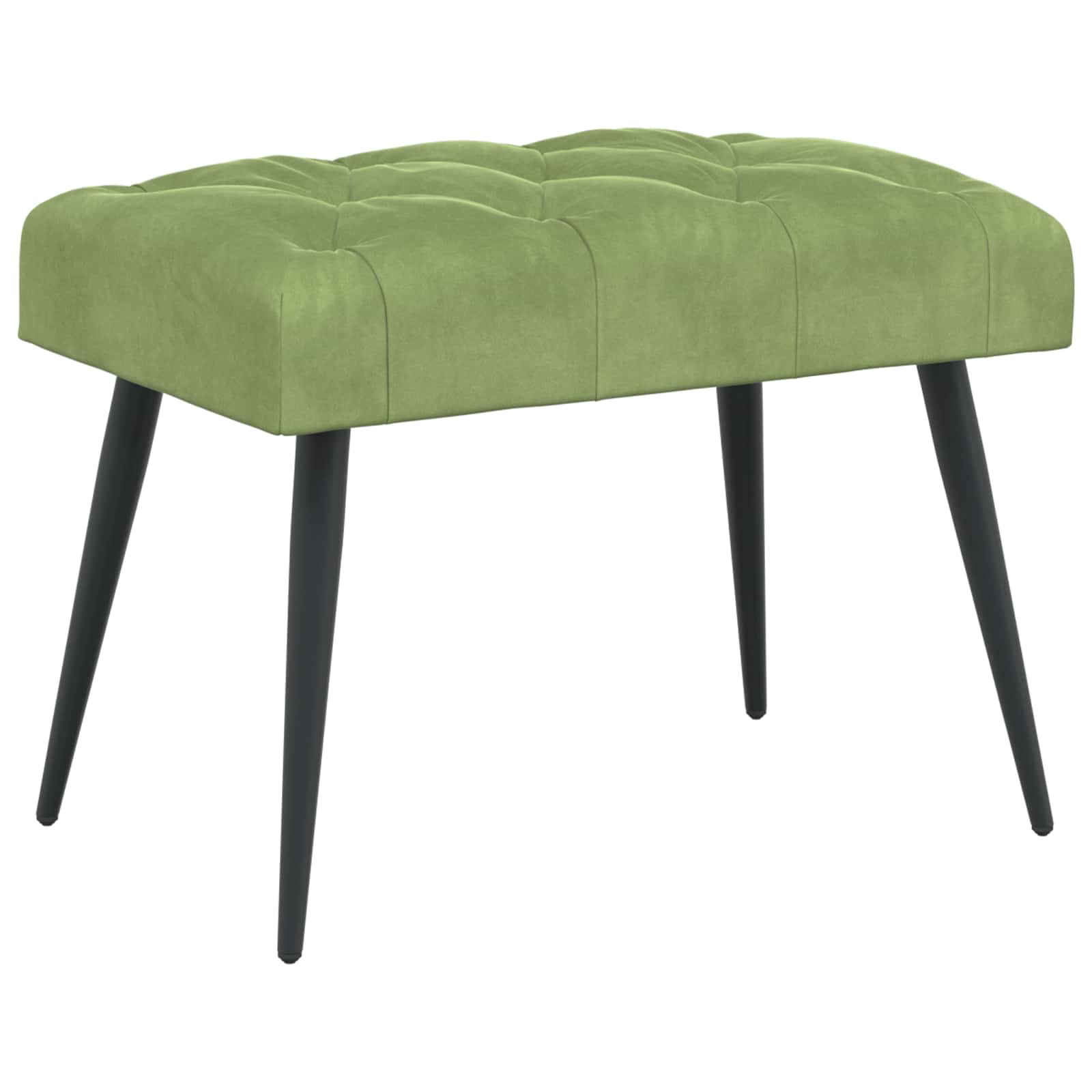 vidaXL Bancă cu butoane capitonate Verde deschis 60 x 40 x 45 cm