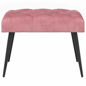 Lavice s knoflíkovým prošíváním Růžová 60 x 40 x 45 cm Samet - obrázek 5