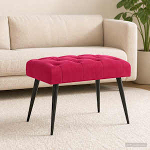 Lavice s knoflíkovým prošíváním Víno Červené 60 x 40 x 45 cm - obrázek 1