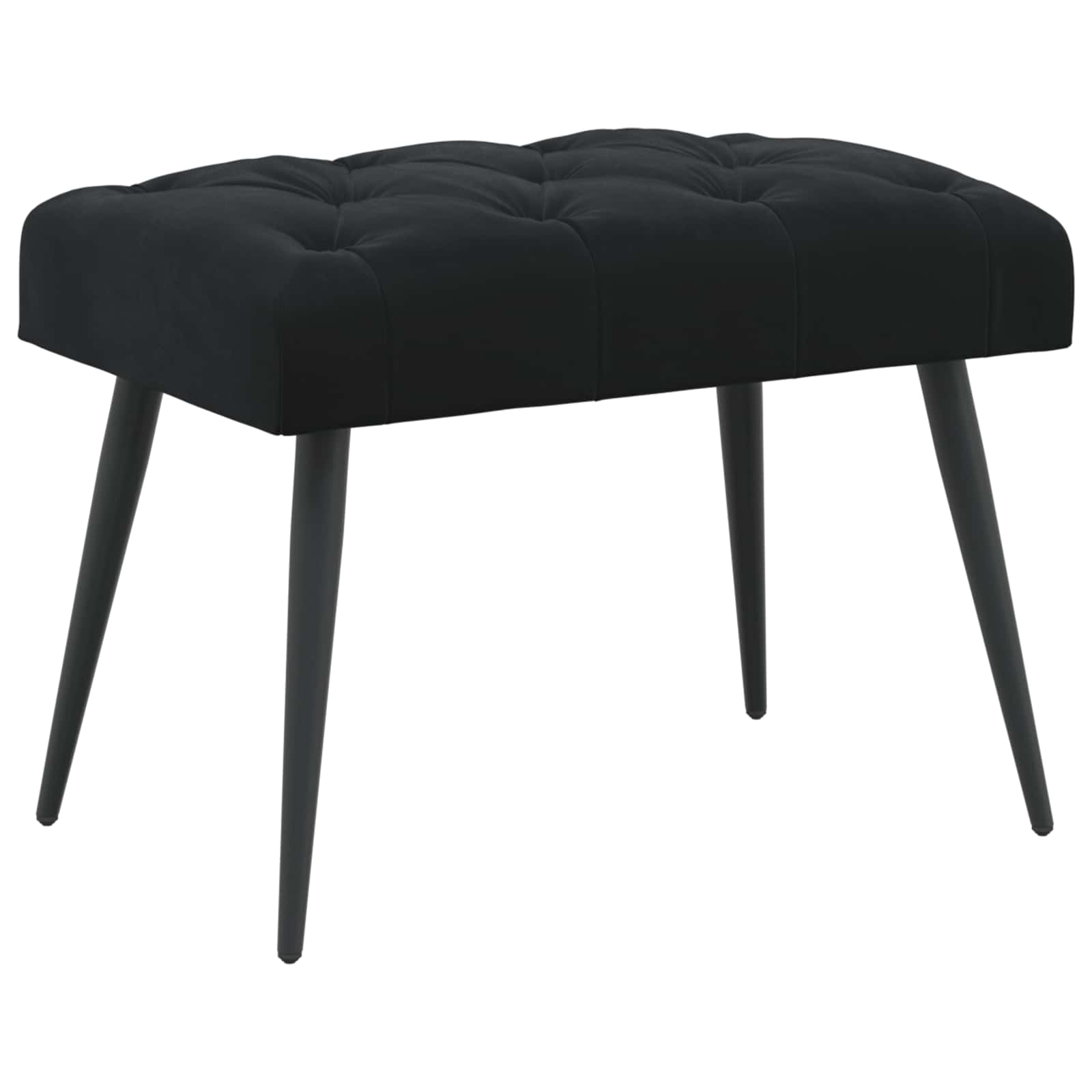 vidaXL Bancă cu butoane capitonate Negru 60 x 40 x 45 cm Catifea