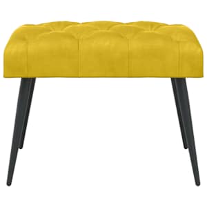 Lavice s knoflíkovým prošíváním Žlutá 60 x 40 x 45 cm Samet - obrázek 5