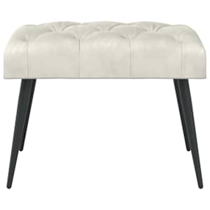 Lavice s knoflíkovým prošíváním Krémová 60 x 40 x 45 cm Samet - obrázek 5