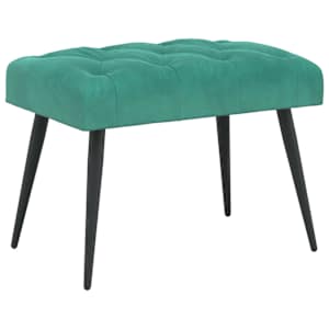 Lavice s knoflíkovým prošíváním Tyrkysová 60 x 40 x 45 cm Samet - obrázek 2