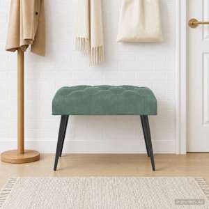 Lavice s knoflíkovým prošíváním Mořská zelená 60 x 40 x 45 cm - obrázek 4